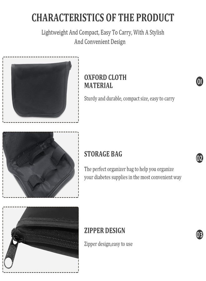 Hooshion Diabetes Travel Case, Diabetic Organizer Carrying Case Kit, Glucose Monitor Case, Blood Glucose Meter Storage Bag, Diabetic Supplies Carrying Case, Diabetic Bags for Supplies - Image 4